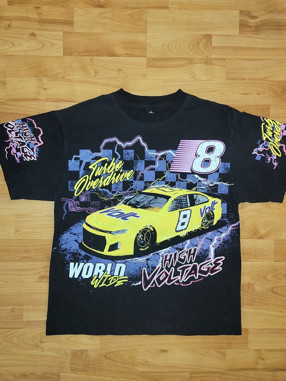 High Voltage Turbo Overdrive MEDIUM Racing Graphic Lightning Nascar High Voltage